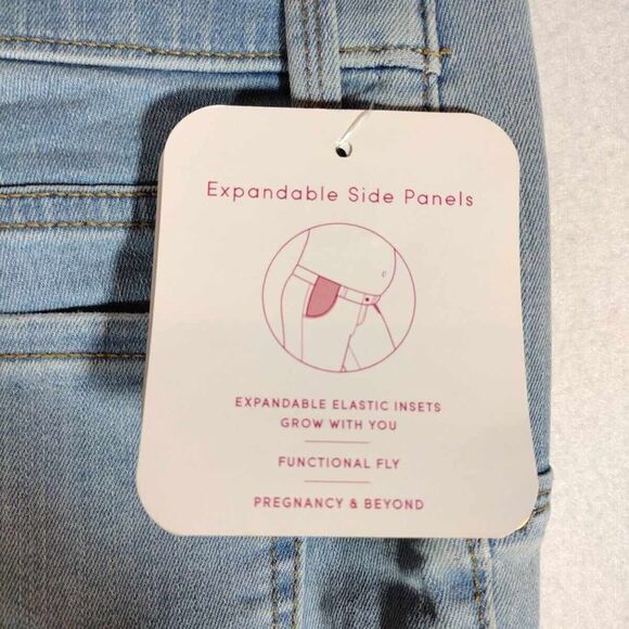 Isabel Maternity Crossover Panel Slim Ankle Pants Blue Size 8 New With Tag - Picture 5 of 12